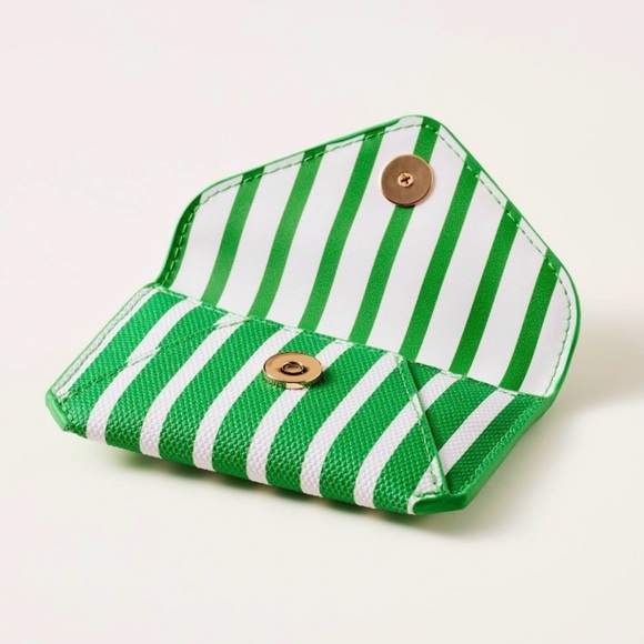 [Kate Spade x Target] NWT Green and White Stripe Envelope Card Case - Picture 4 of 5